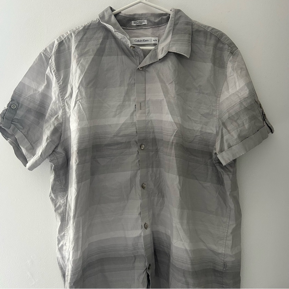 Calvin Klein  Grey Striped Dress T-Shirt